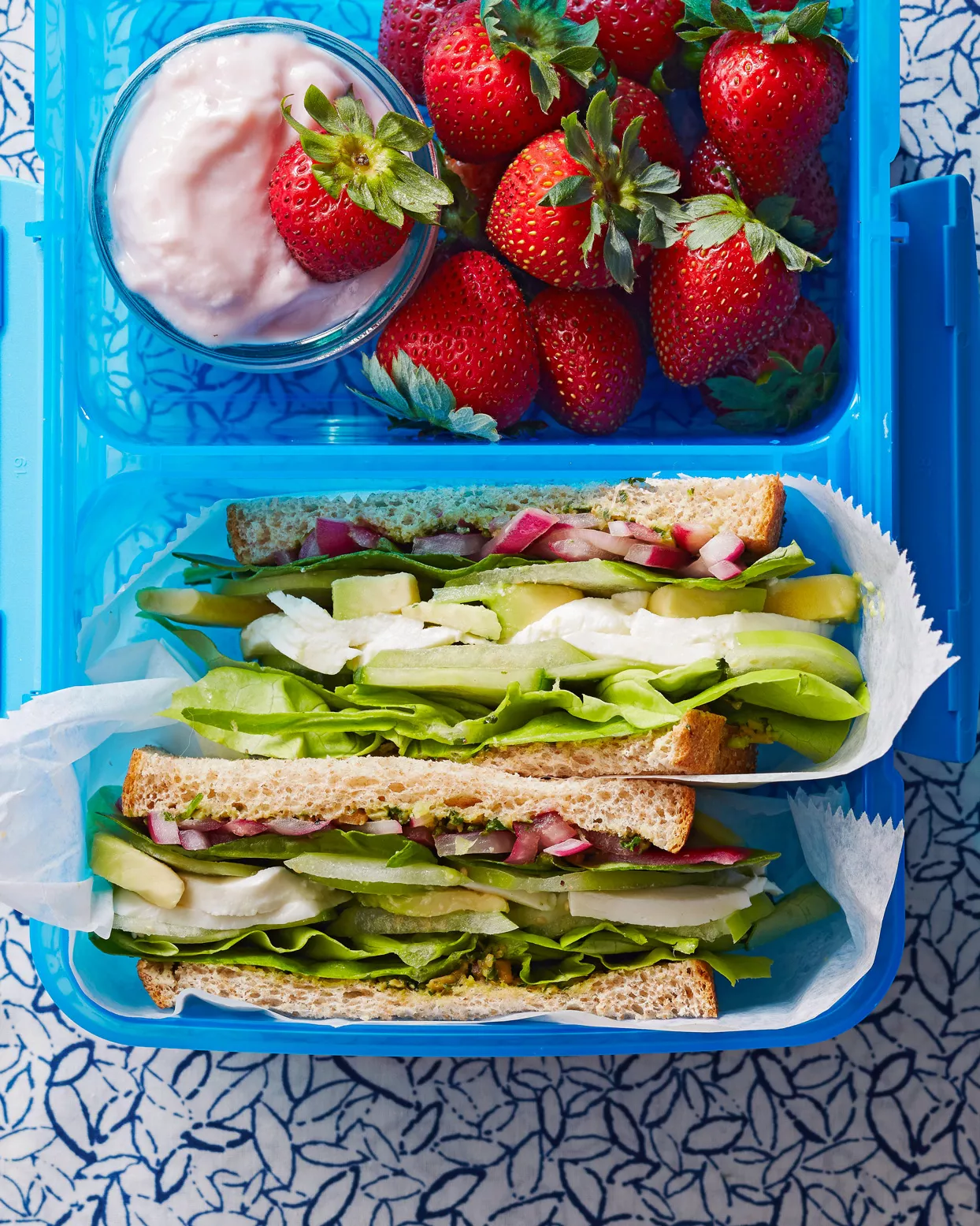 Avocado and Tomatillo Sandwiches with Pesto