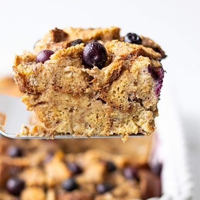 blueberry banana baked french toast casserole