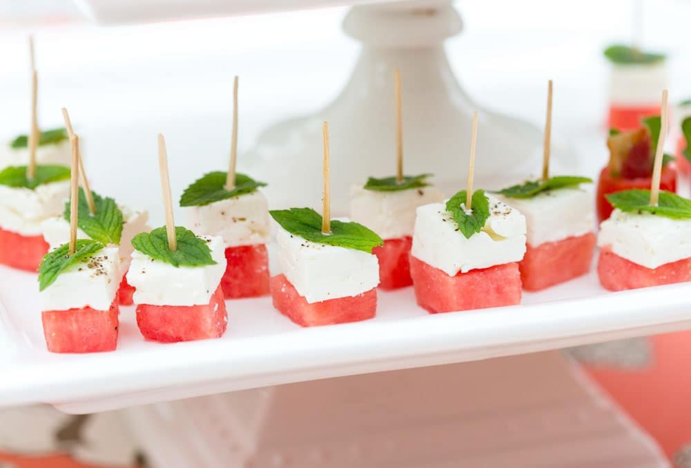 Watermelon Feta Skewers | Healthy Appetizers for Summer